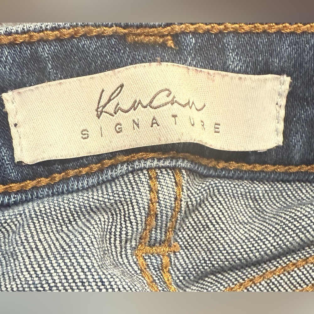 KanCan High Rise Skinny Jeans Distressed Raw Hem Stretch Medium Wash 25 - Picture 2 of 9